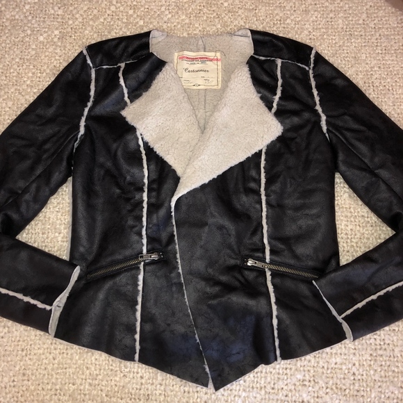 ANTHROPOLOGIE Vegan shearling leather jacket/NEW